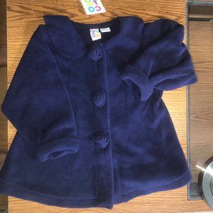 Blue fleece swing jacket Girl's 4 NWT